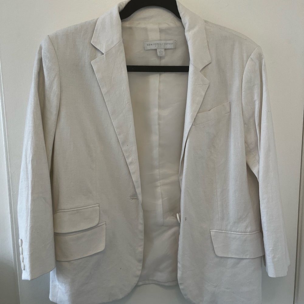 New York & Company Women's White Blazer